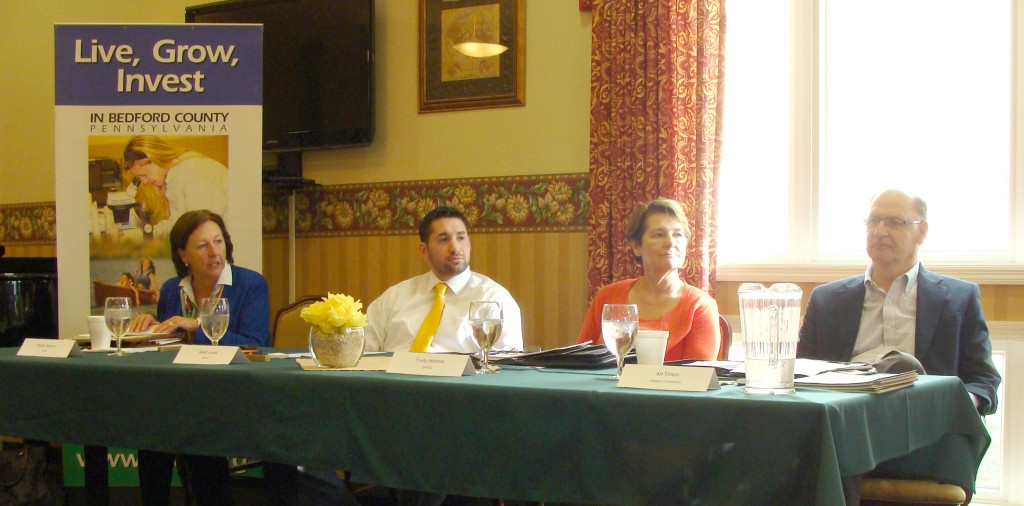 From L – R: Bette Slayton, Bedford County Development Association; Jared Lucas, Department of Community & Economic Development; Trudy Mitchell, Southern Alleghenies Planning & Development Commission; and Art Tintori, Catalyst Connection.