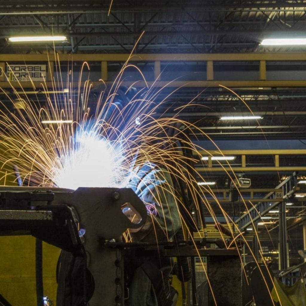 Student at Bedford County Technical Center during welding instruction