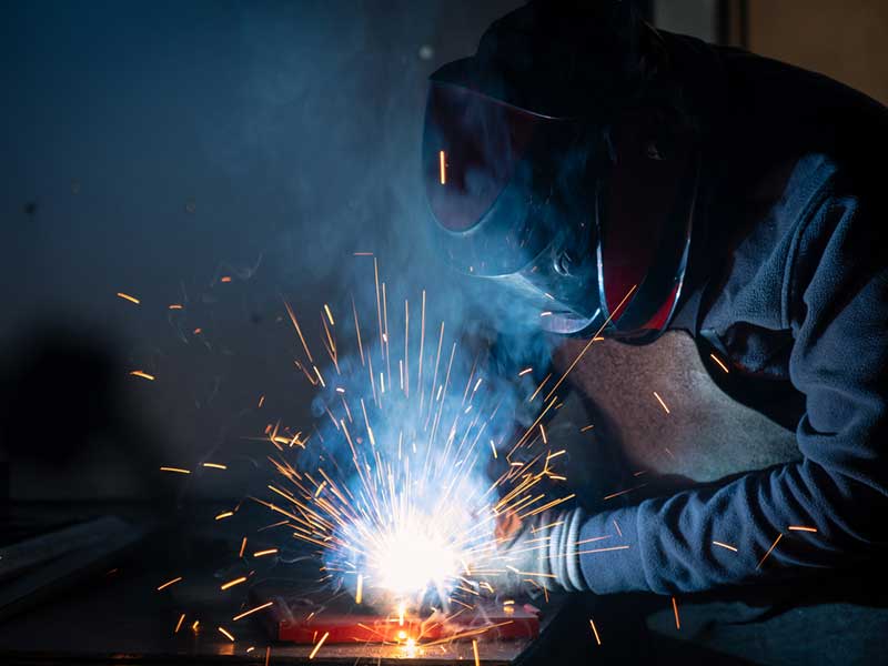 Welder in part of the Bedford PA workforce